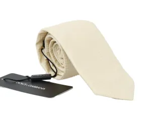 Beige Patterned Silk Tie