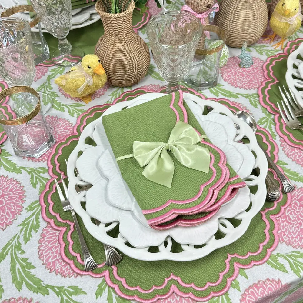 Bettina Placemat - Green & Pink (Set of 4)
