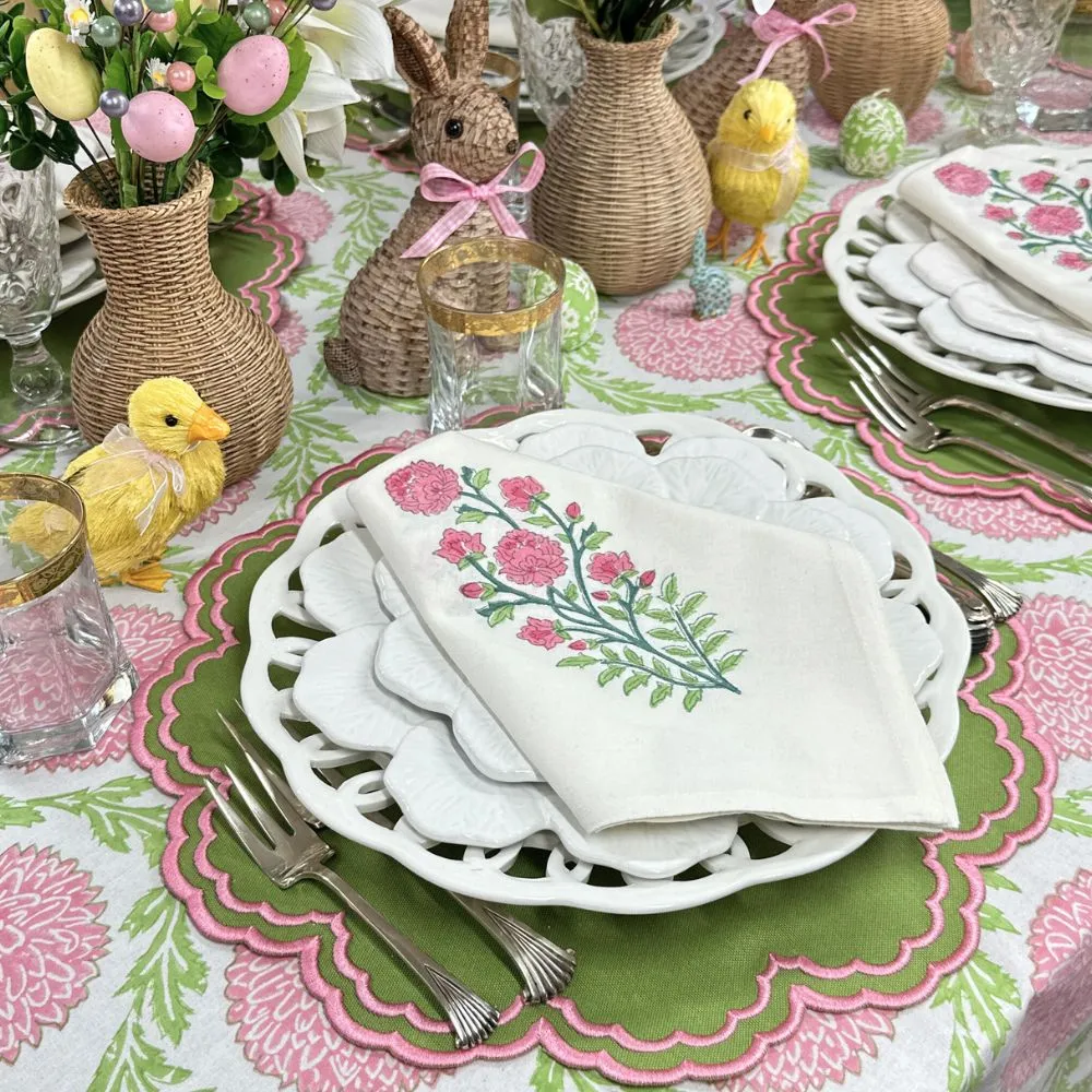 Bettina Placemat - Green & Pink (Set of 4)
