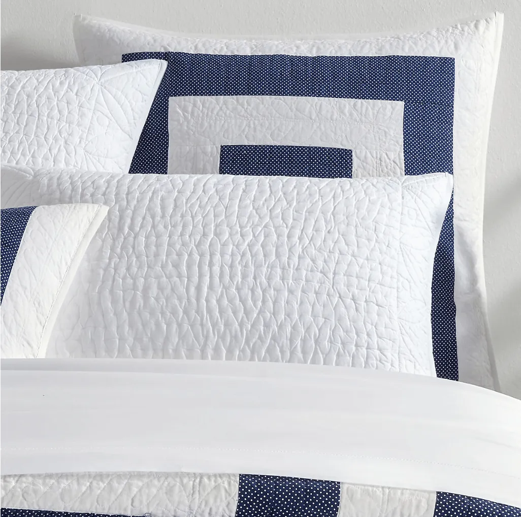 Birch Point Navy Quilted Sham