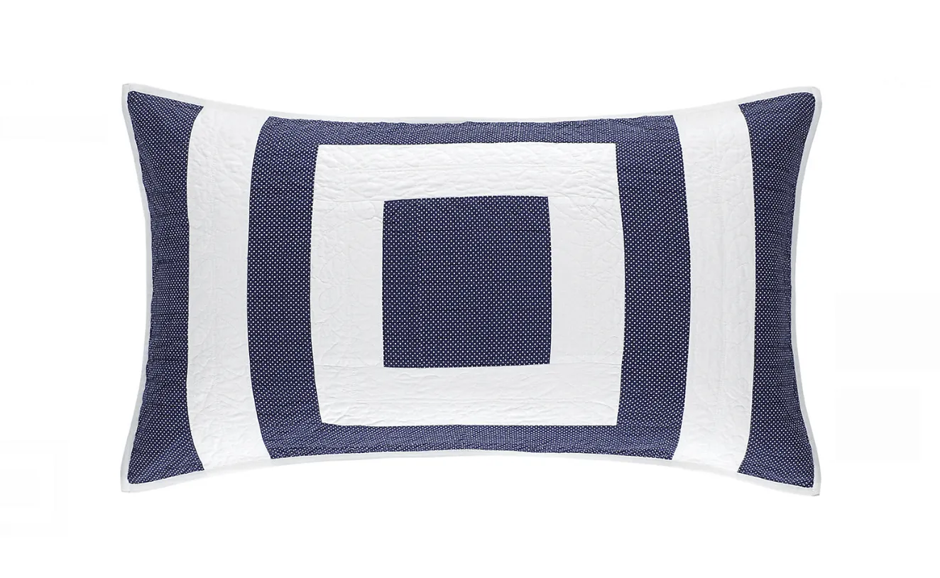 Birch Point Navy Quilted Sham