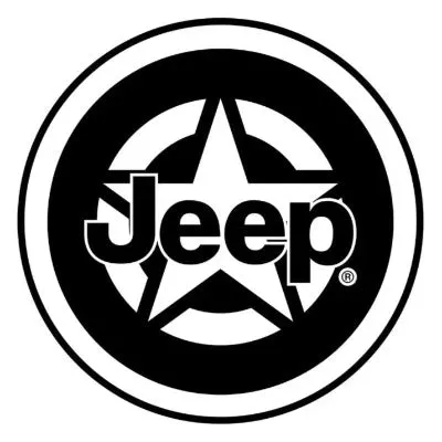 Black and White Star Jeep® Sticker