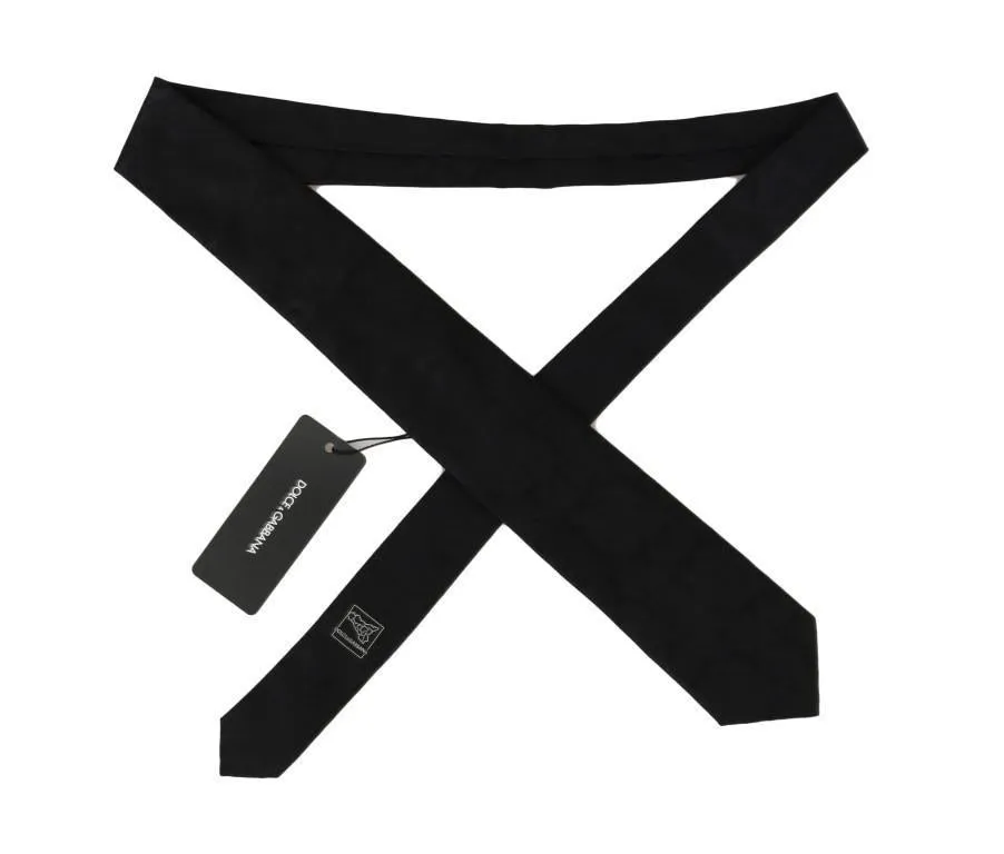Black Silk Patterned Tie
