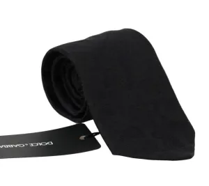 Black Silk Patterned Tie
