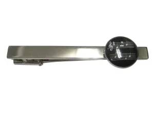 Black Toned Circular Music Sheet Tie Clip