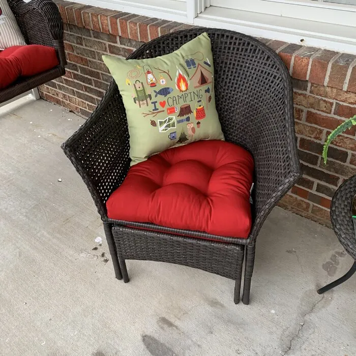 Blazing Needles Pillow Perfect Indoor/Outdoor Dining Chair Cushion (Set of 2) Red! Retails $86 