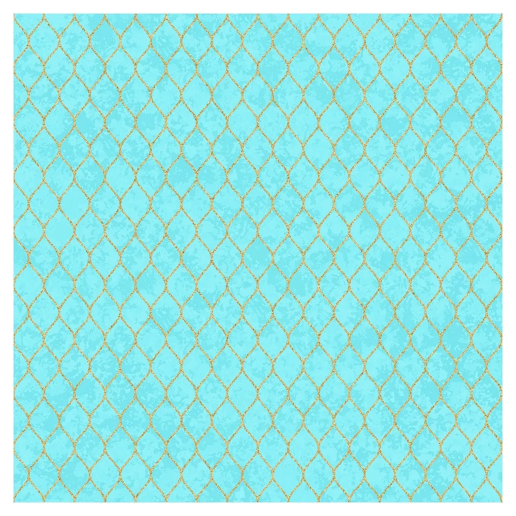 Blue Moroccan Glitter Heat Transfer Vinyl Sheet