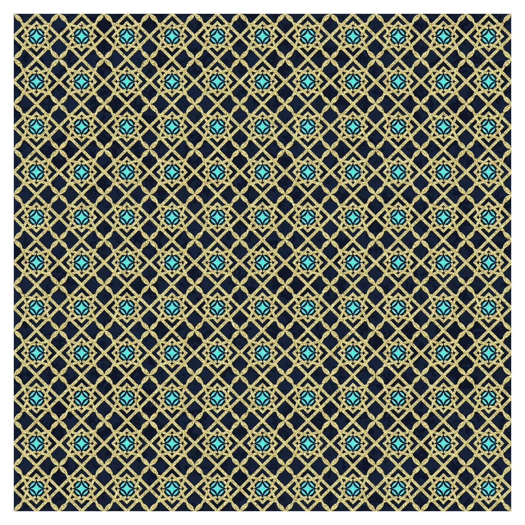 Blue Moroccan Glitter Heat Transfer Vinyl Sheet