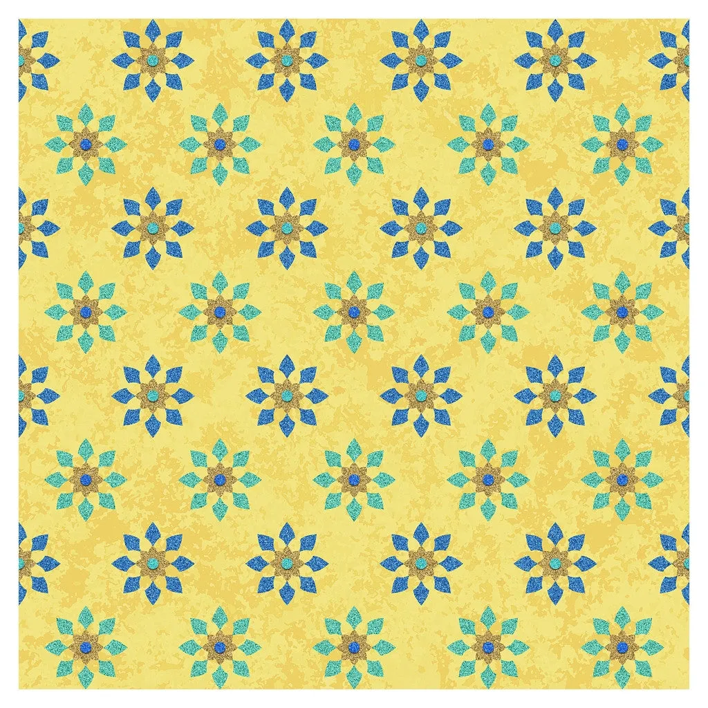 Blue Moroccan Glitter Heat Transfer Vinyl Sheet