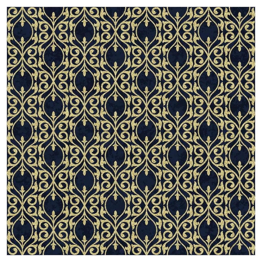 Blue Moroccan Glitter Heat Transfer Vinyl Sheet