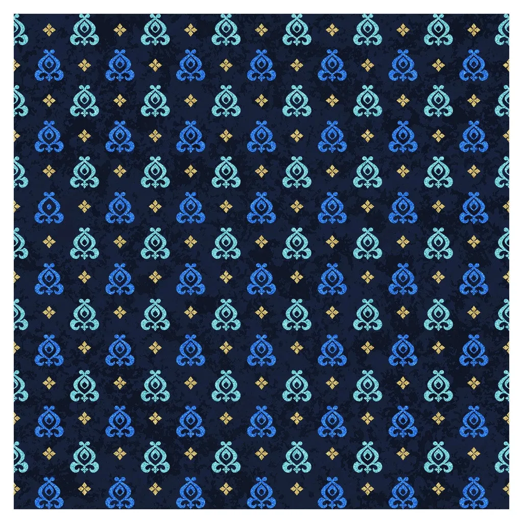 Blue Moroccan Glitter Heat Transfer Vinyl Sheet