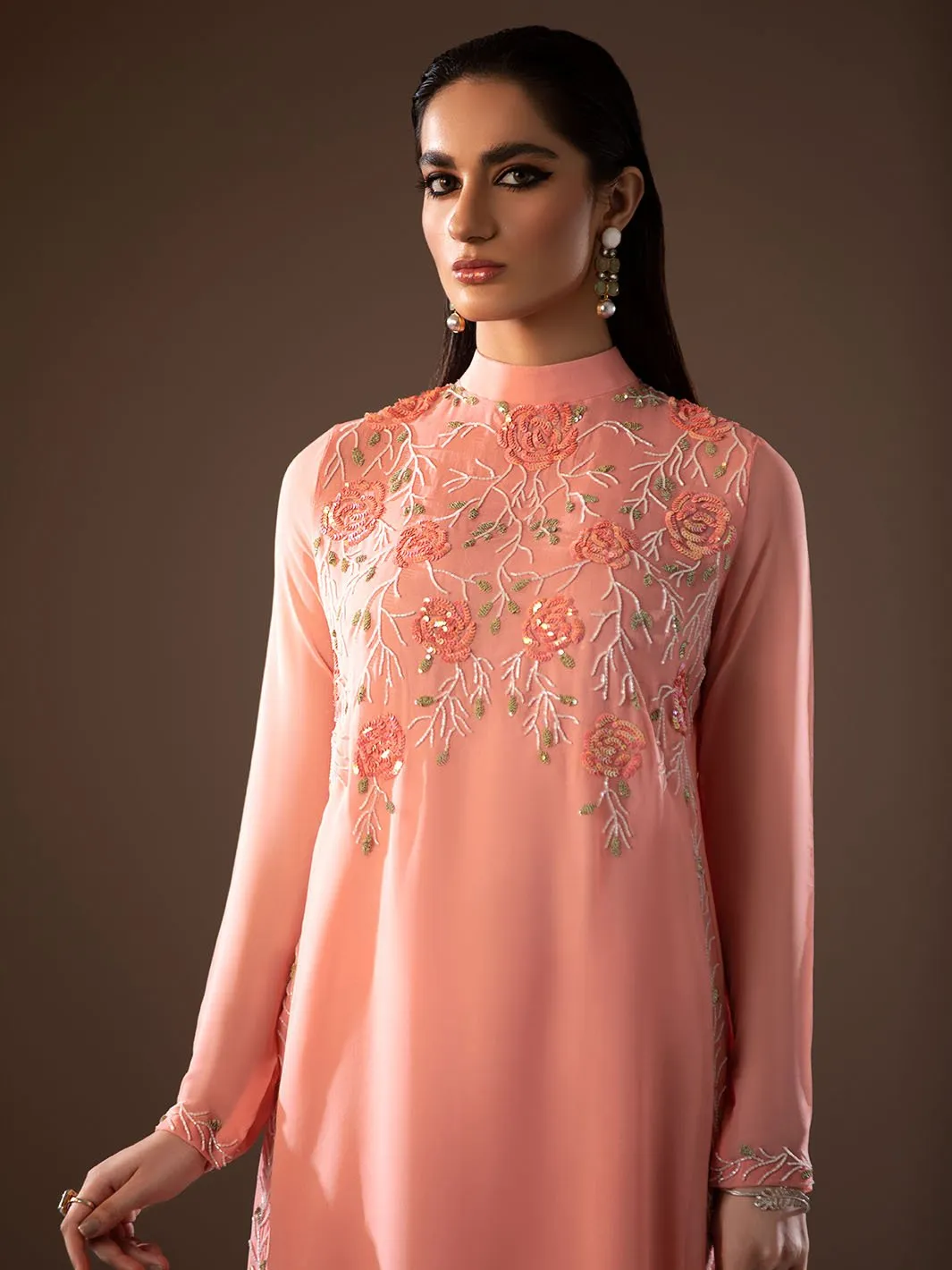 Blush | Mohtaram NUUR Luxury PRET Collection 2022 | Stitched Silk Suits