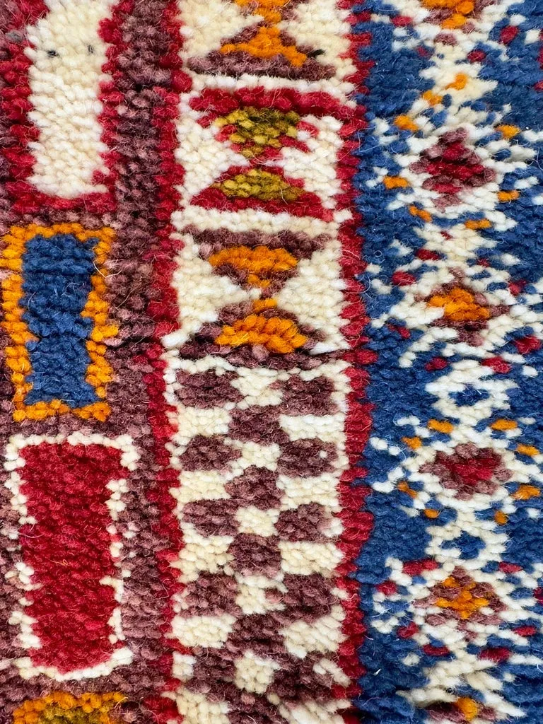 Boho Chic Moroccan Handwoven Wool Rectangular Rug with Abstract Design