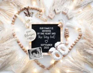 Boho Heart Pregnancy Announcement - Poem