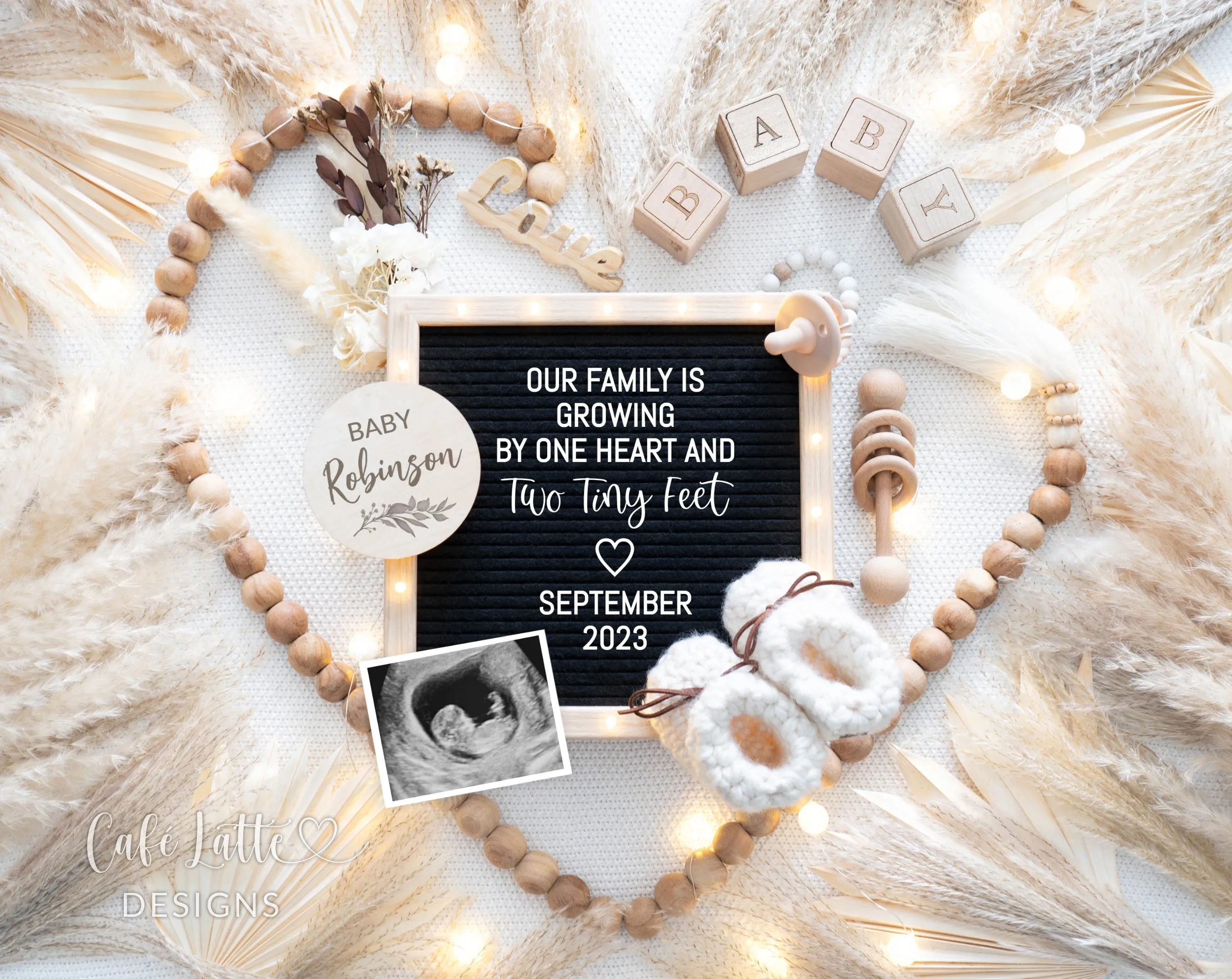 Boho Heart Pregnancy Announcement - Poem