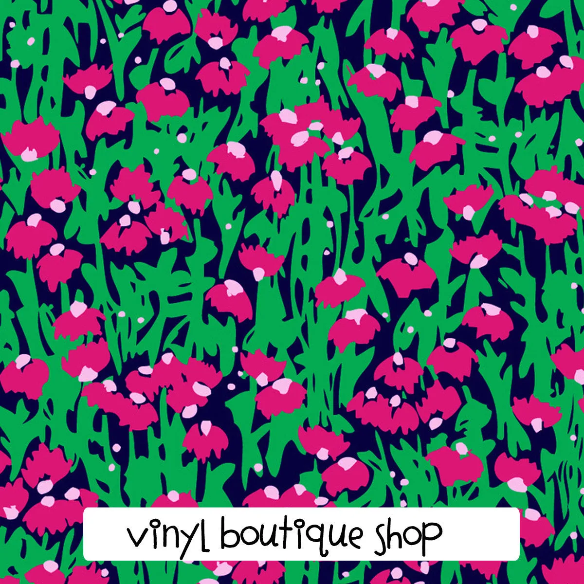Bomber Blue Hush Lilly Inspired Printed Patterned Craft Vinyl