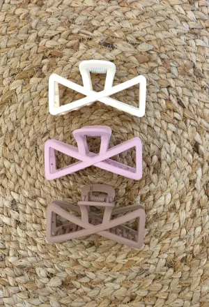 Bow Hair Claw Clip  3 Pack