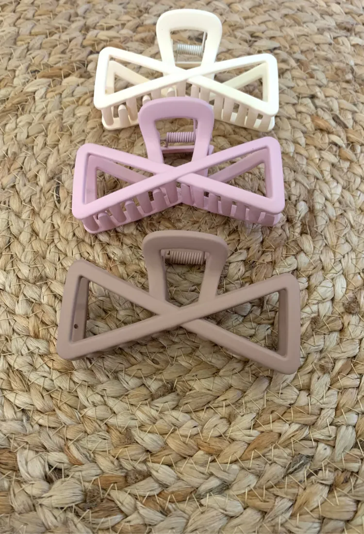 Bow Hair Claw Clip  3 Pack