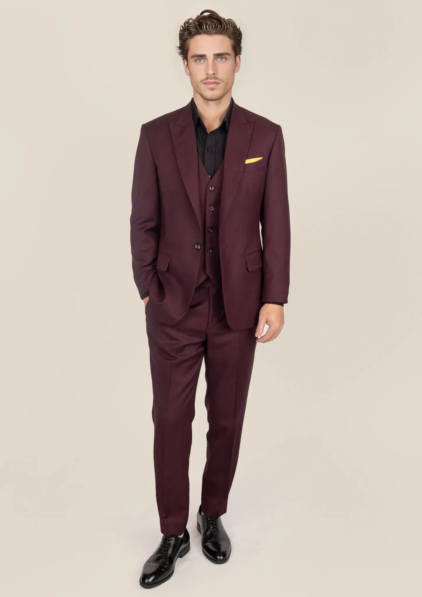 Bowery Deep Burgundy Birdseye Suit