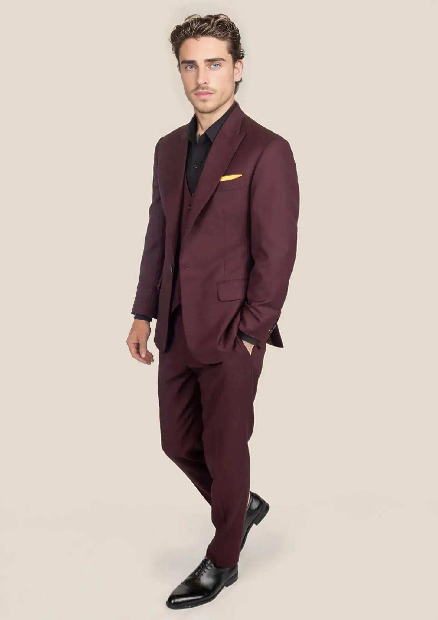 Bowery Deep Burgundy Birdseye Suit