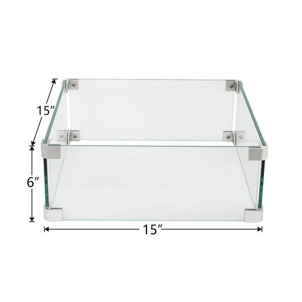 Brand new 6mm Thick Tempered Fire Pit Flame Guard (Glass)! Protects kids/pets from flame! 6'' H x 15'' W x 15'' D! Retails $130 
