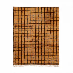 Bronze Grid - Luxury Shag Moroccan Rug