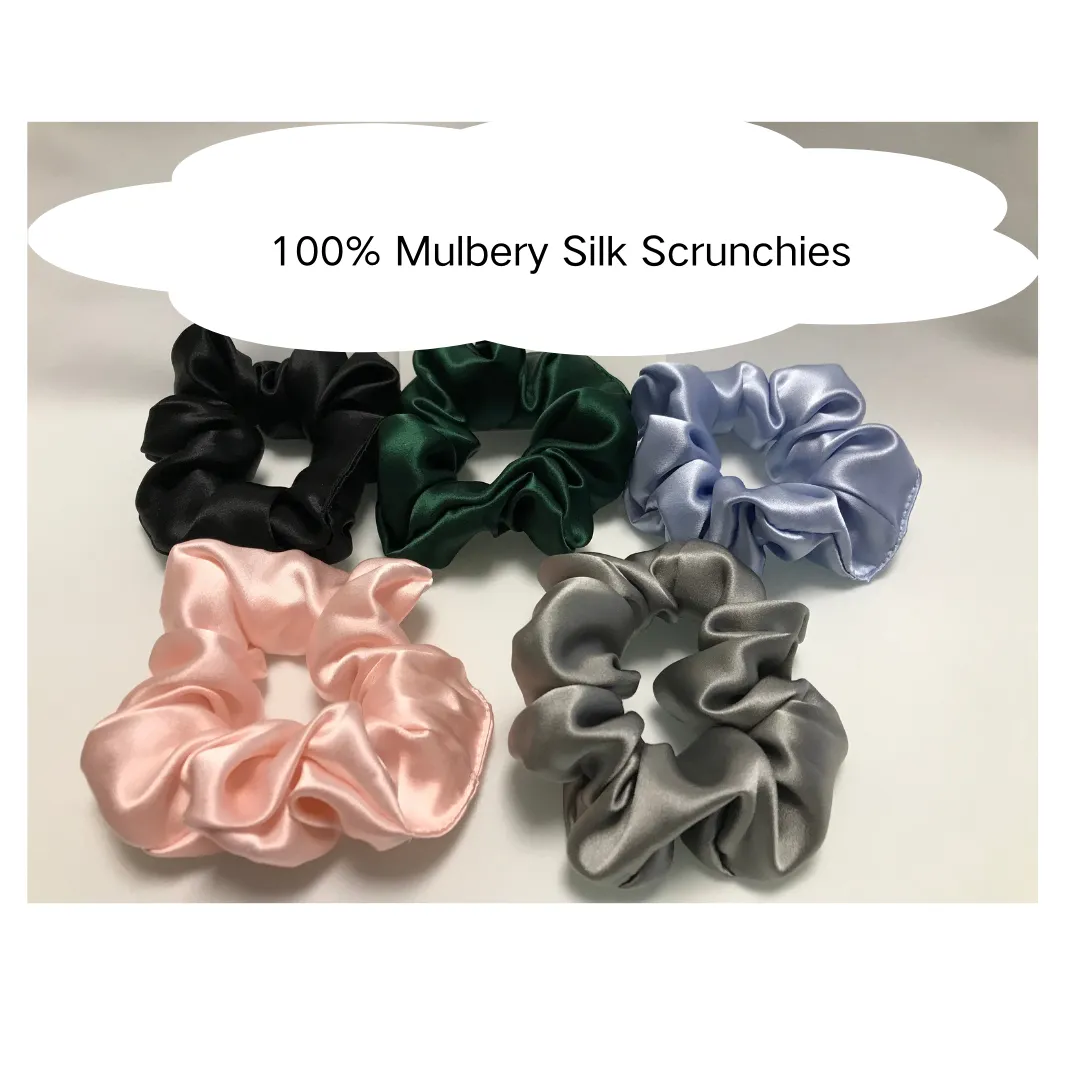 Brown Silk Scrunchie Large