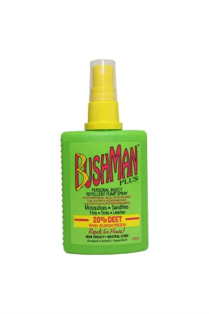 BUSHMAN Plus Pump Spray 20% DEET   Sunscreen 100ml