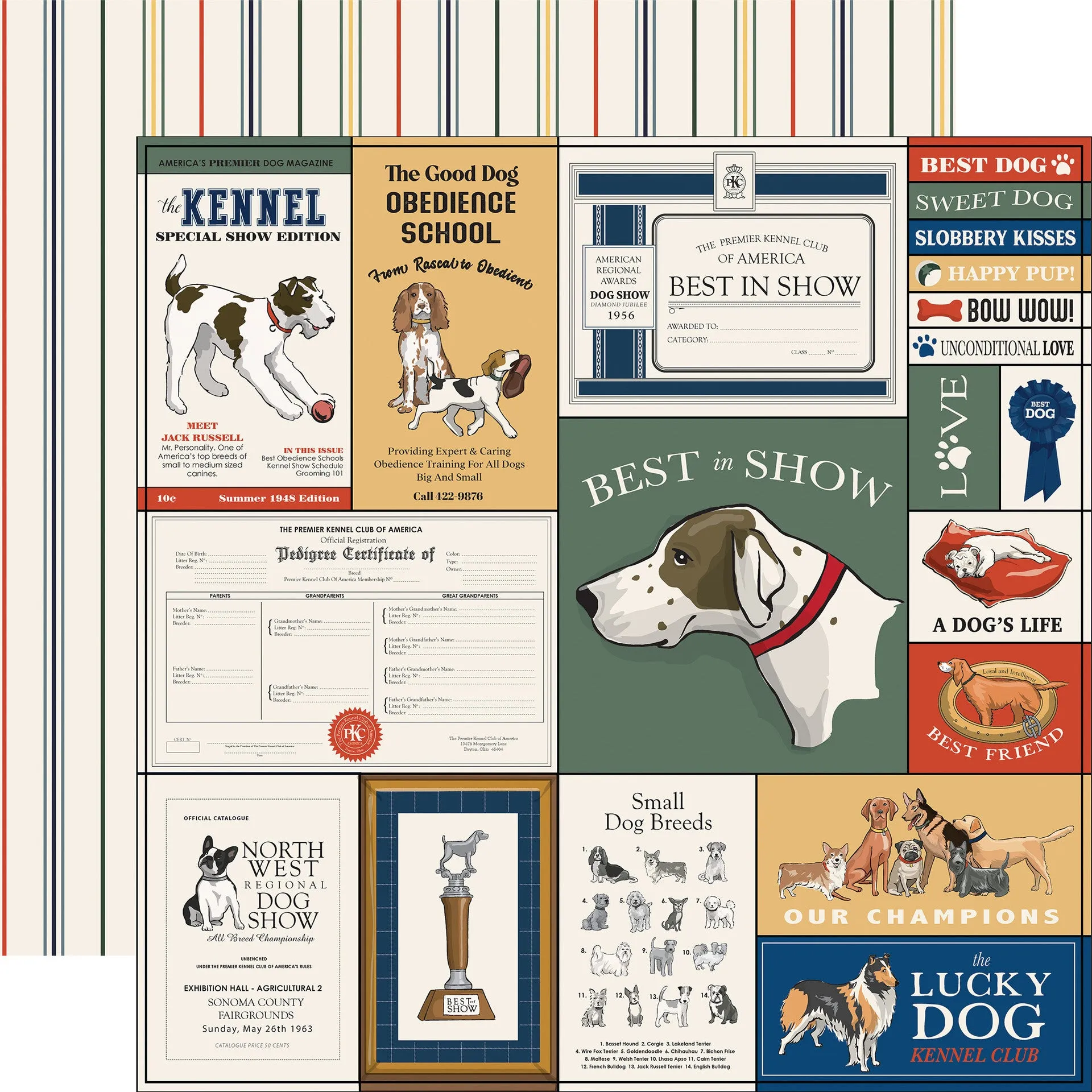 Carta Bella - Best In Show - 12x12 Single Sheet / Multi Journaling Cards