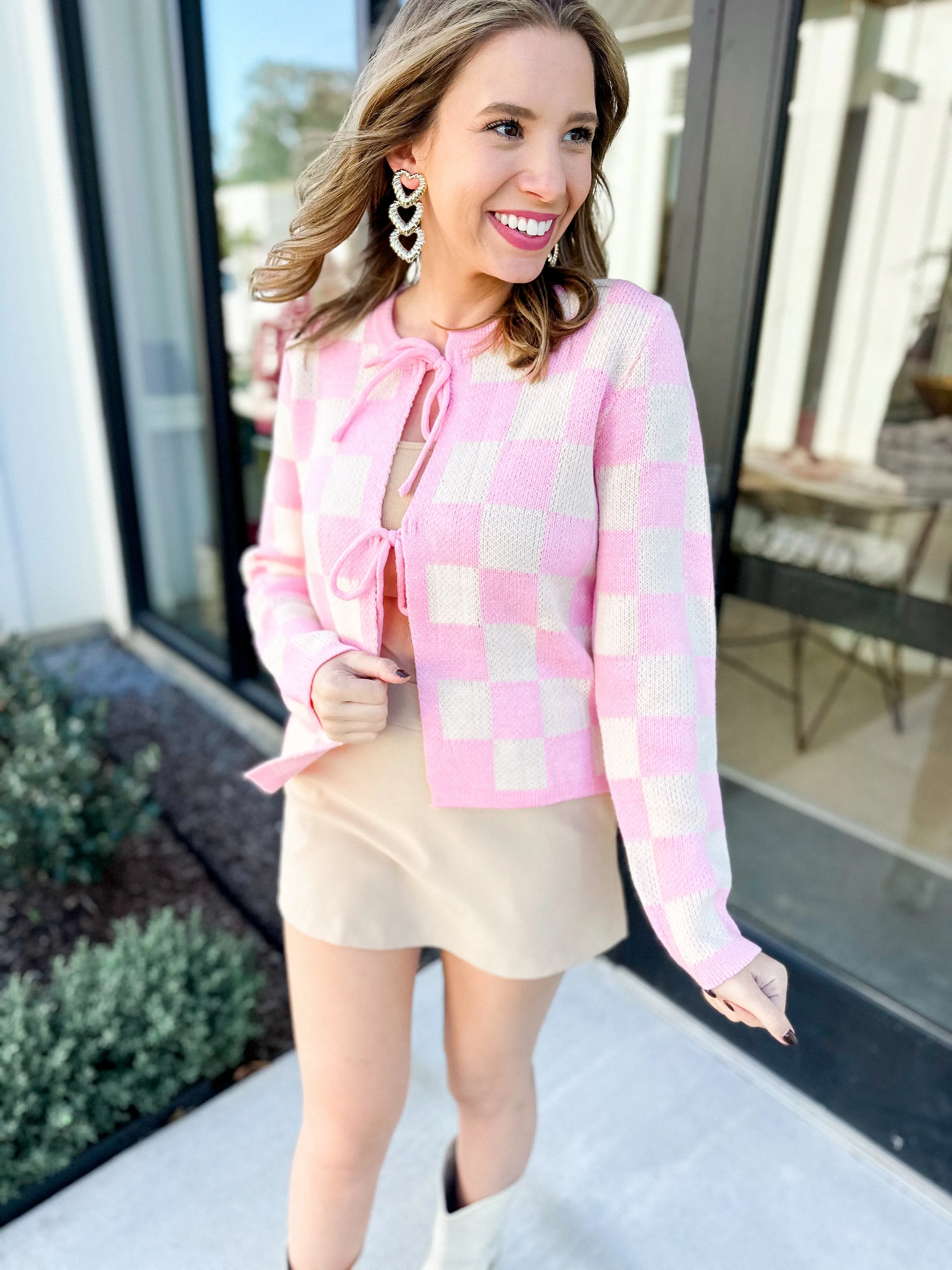 Checked & Tie Sweater
