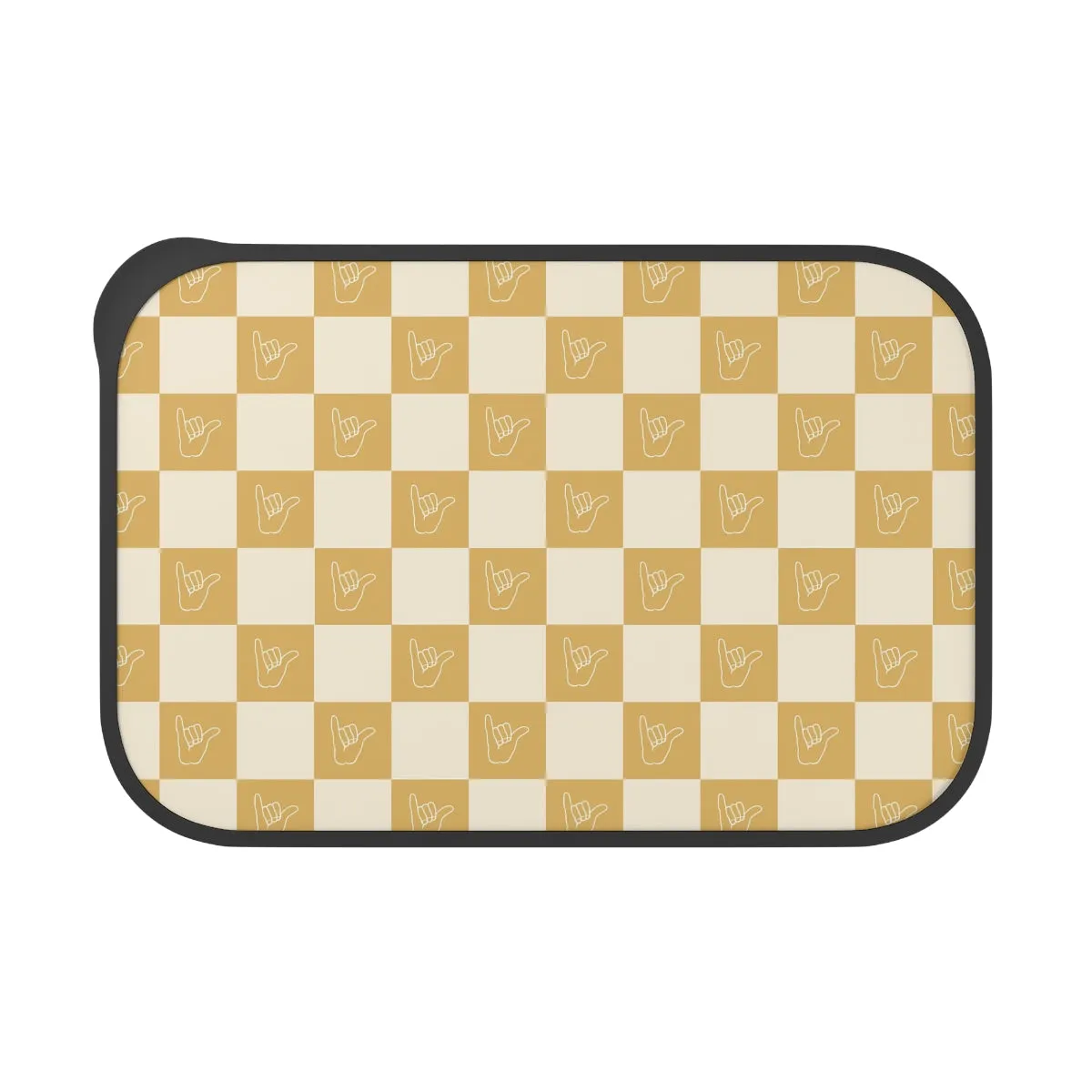 Checkerboard Bento Box with Band and Utensils
