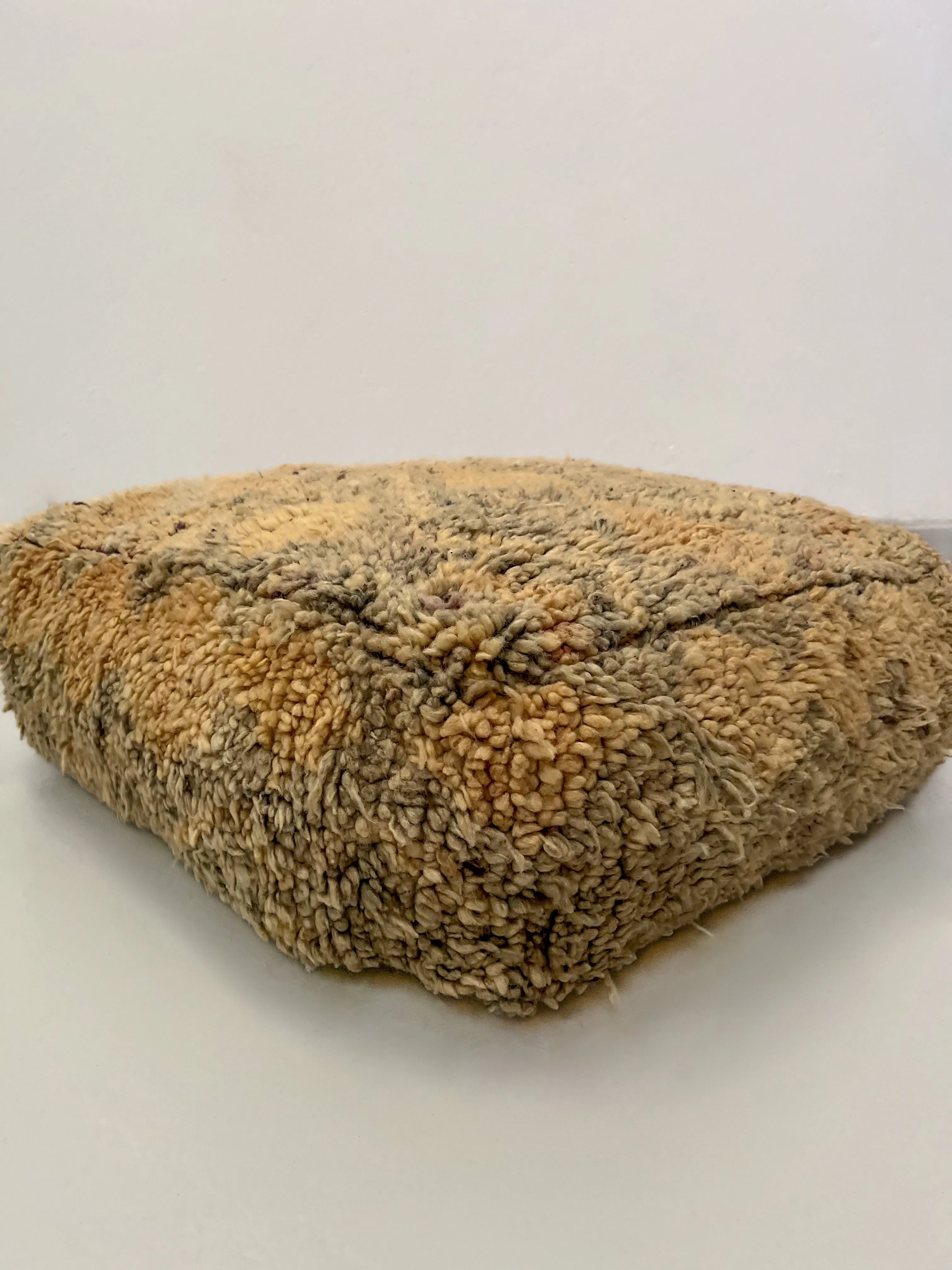 Chichaoua's Vintage Pouf - Honey, Sage Accent
