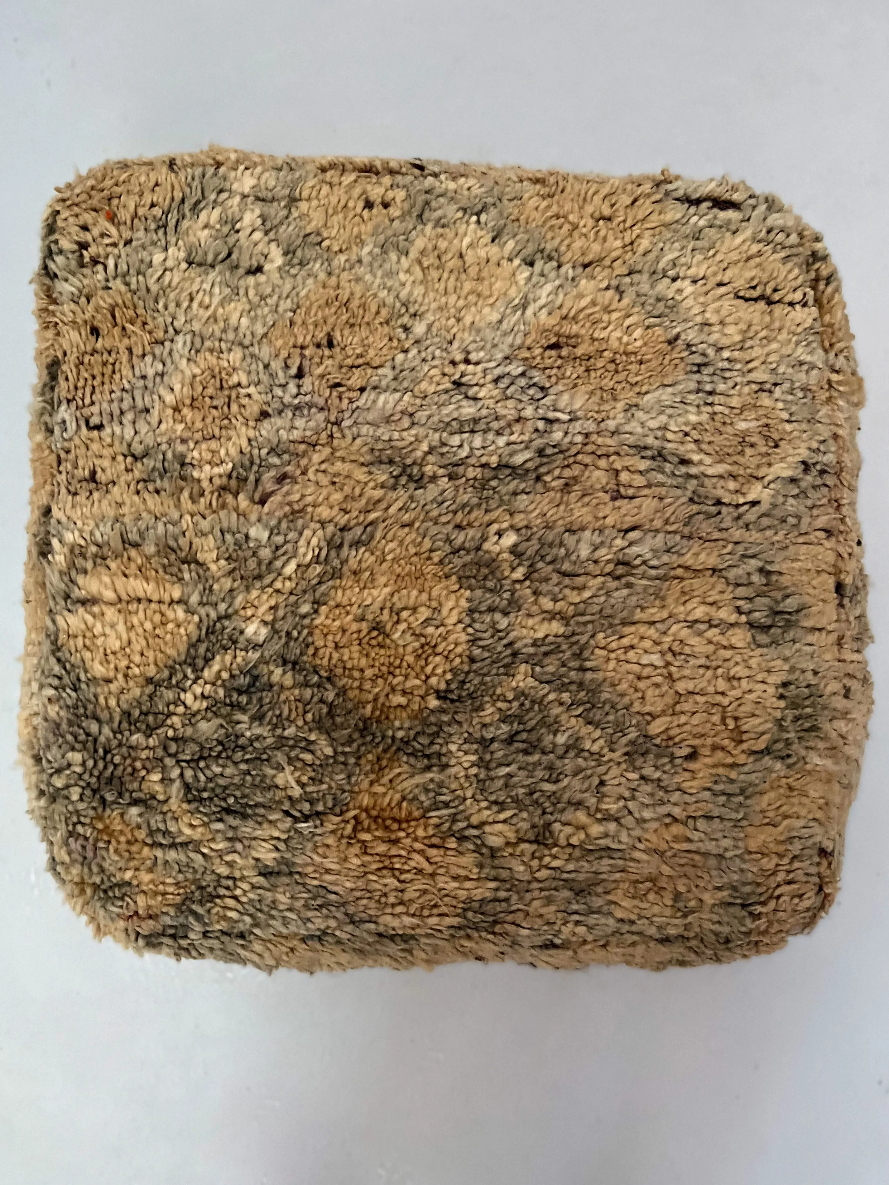 Chichaoua's Vintage Pouf - Honey, Sage Accent