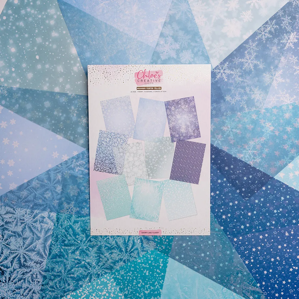 Chloe's Creative Cards Designer Printed Vellum (A4) (50 Sheets) - Snowflake Flurry