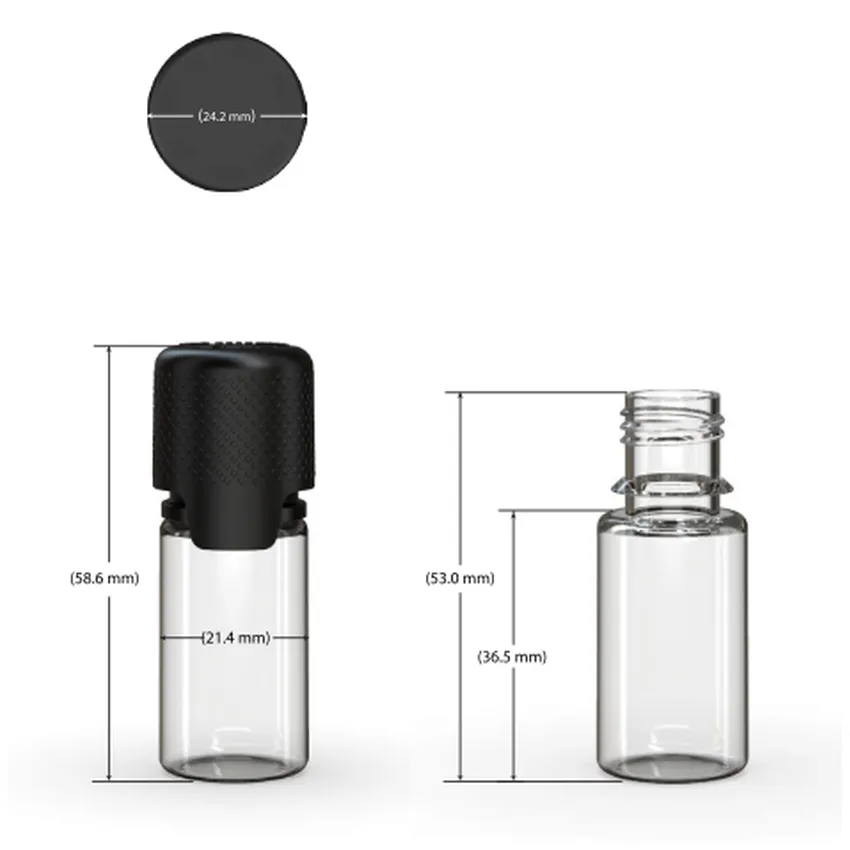 Chubby Gorilla 10Ml Aviator Cr Bottle With Inner Seal & Tamper Evident Break-Off Band (Clear Natural Bottle With Opaque White Closure) - (1000 Count)