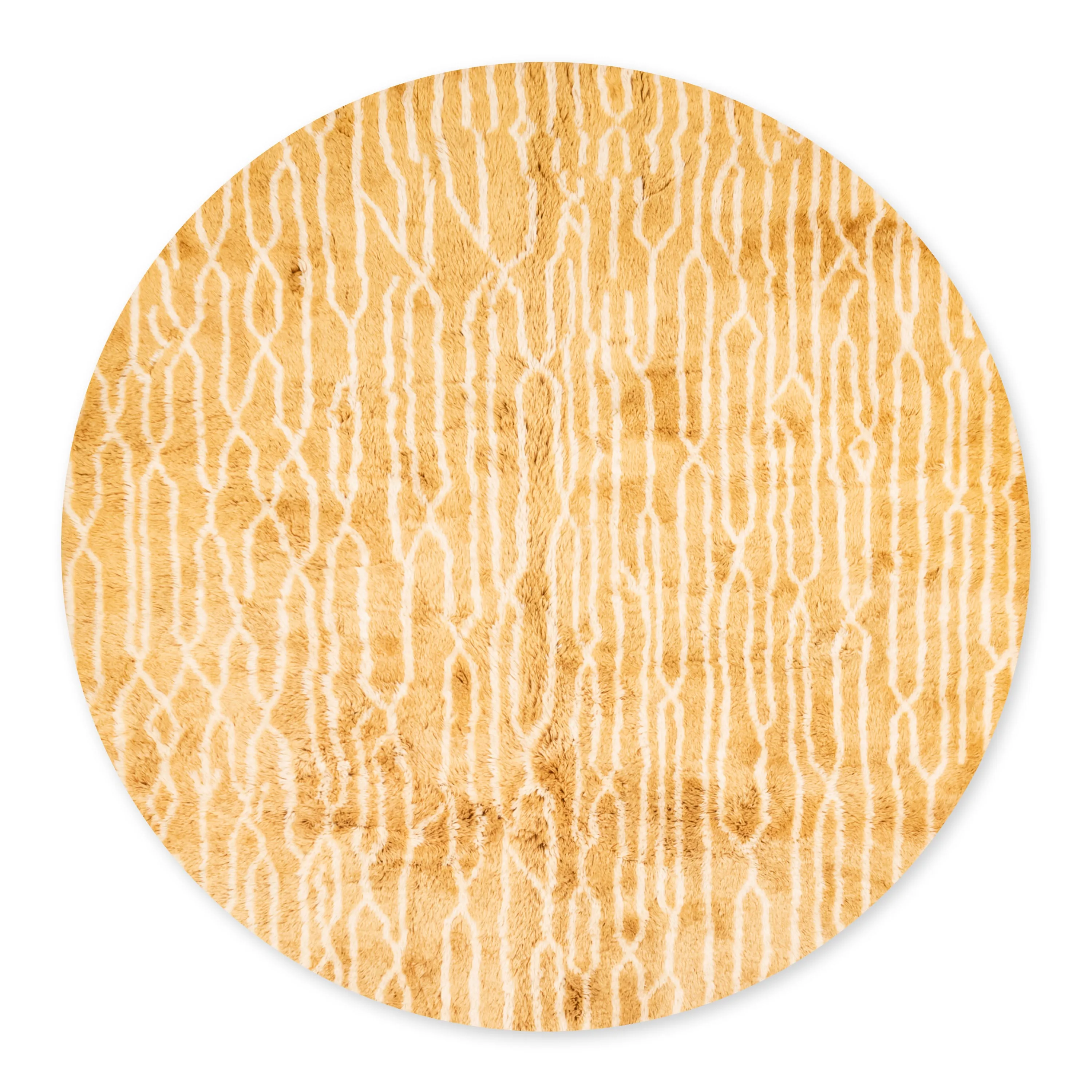 Citrine Dream Round - Luxury Shag Moroccan Rug