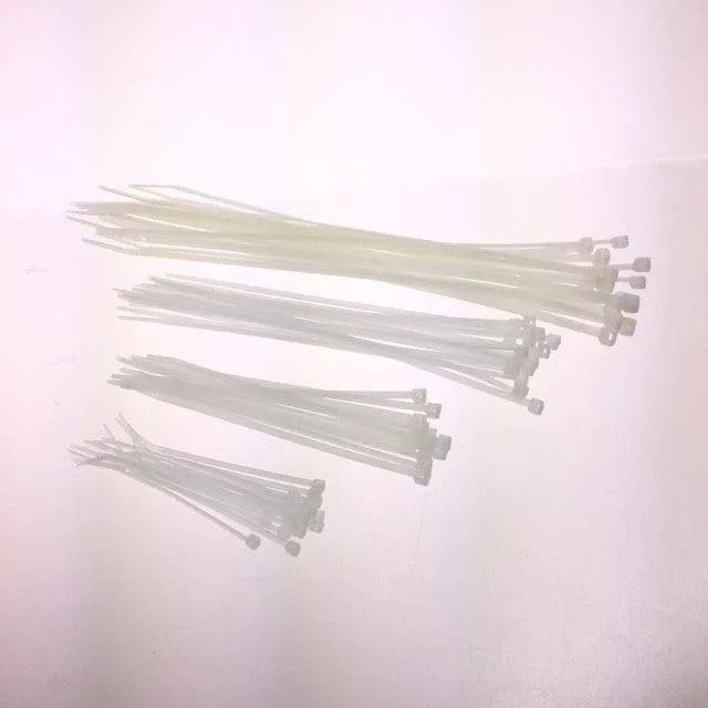 Clear Plastic Cable Ties - 100/Pack