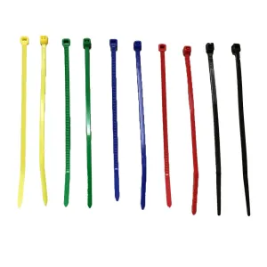 Colored 4" Cable Ties (100/Pack) 5 Colors