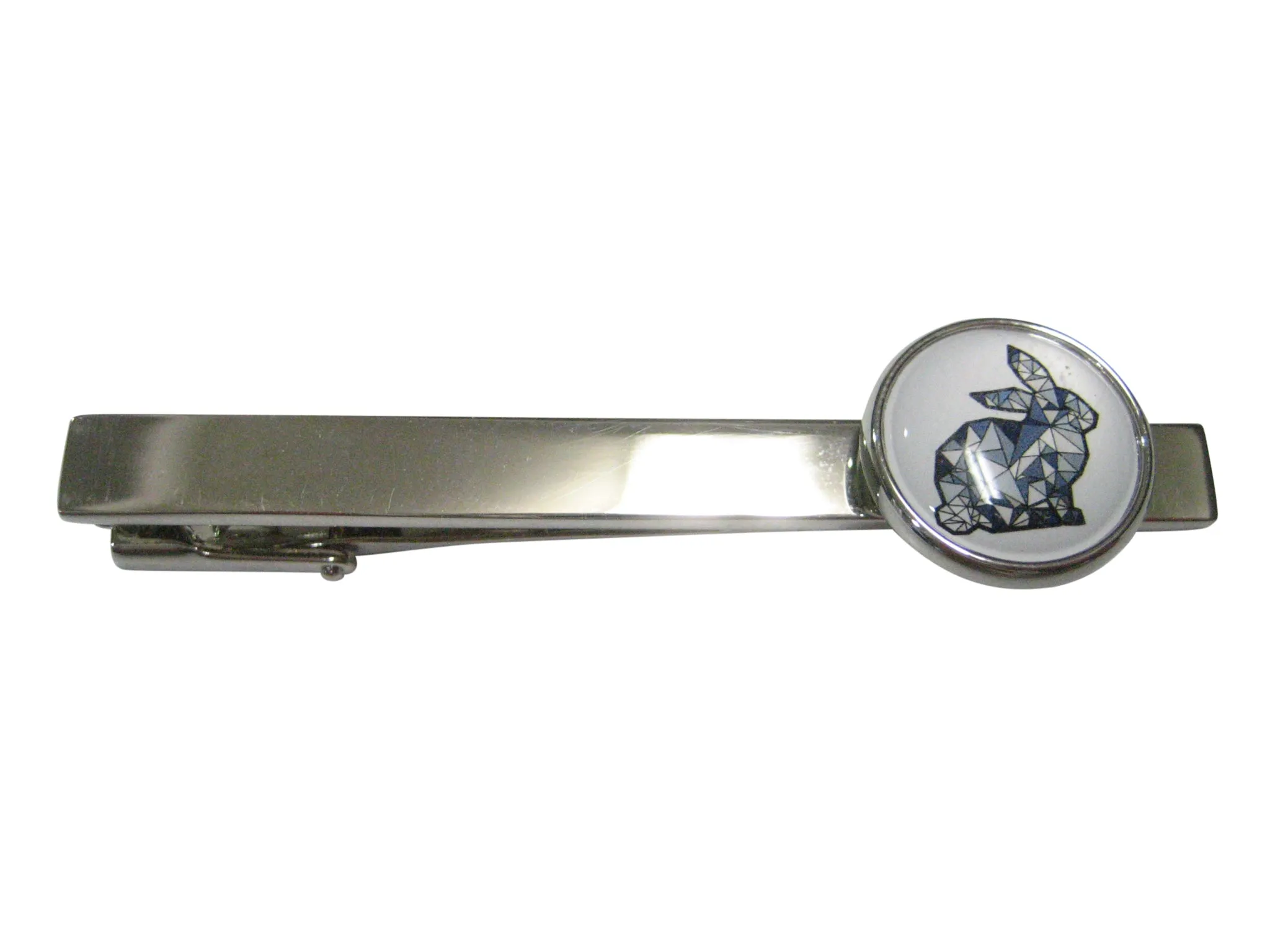 Colorful Geometric Rabbit Hare Circular Tie Clip