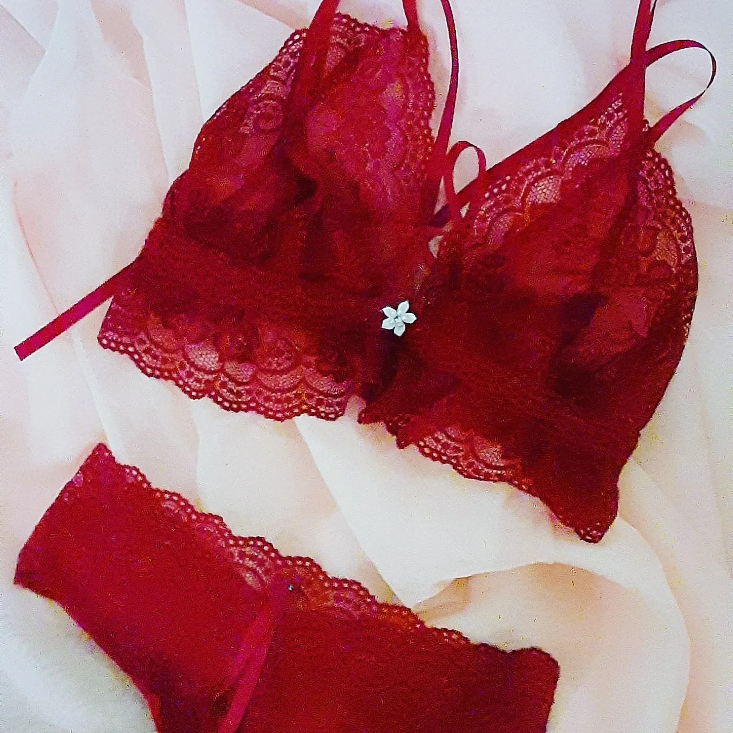 Couture Lingerie Set Burgundery or White Lace