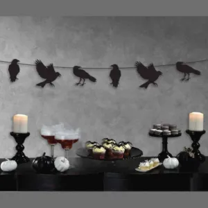 Crow Bunting String Banner Halloween Decoration