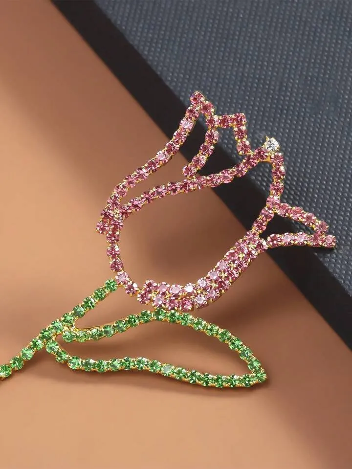 CRYSTAL TULIP DANGLE EARRINGS