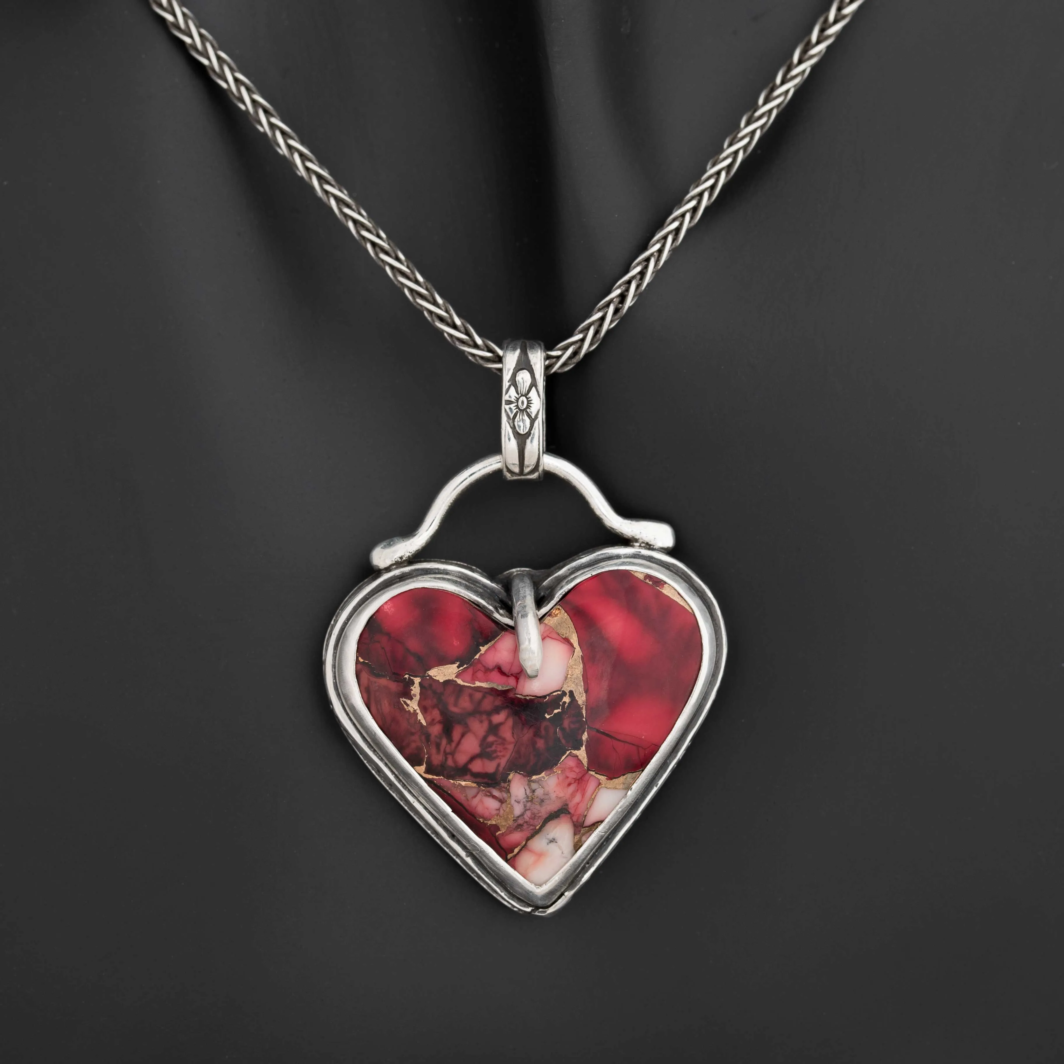 Dahlia Rose Heart Necklace #2