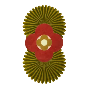 Daisy within Daisy Pleated Hand Tufted Wool Rug Runner