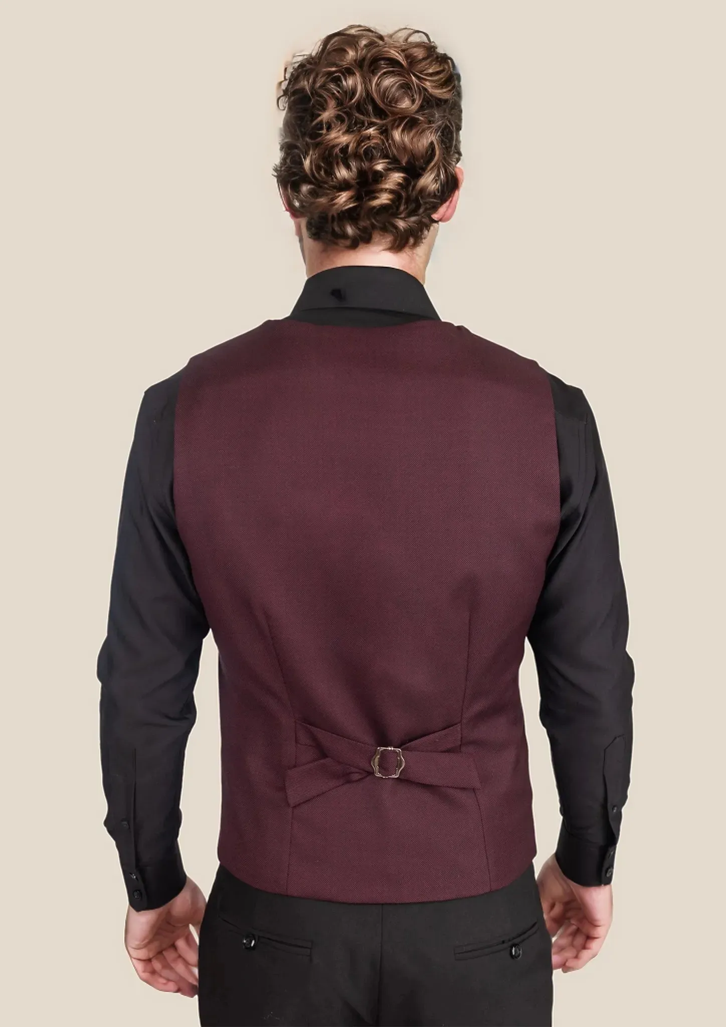Deep Burgundy Birdseye Vest