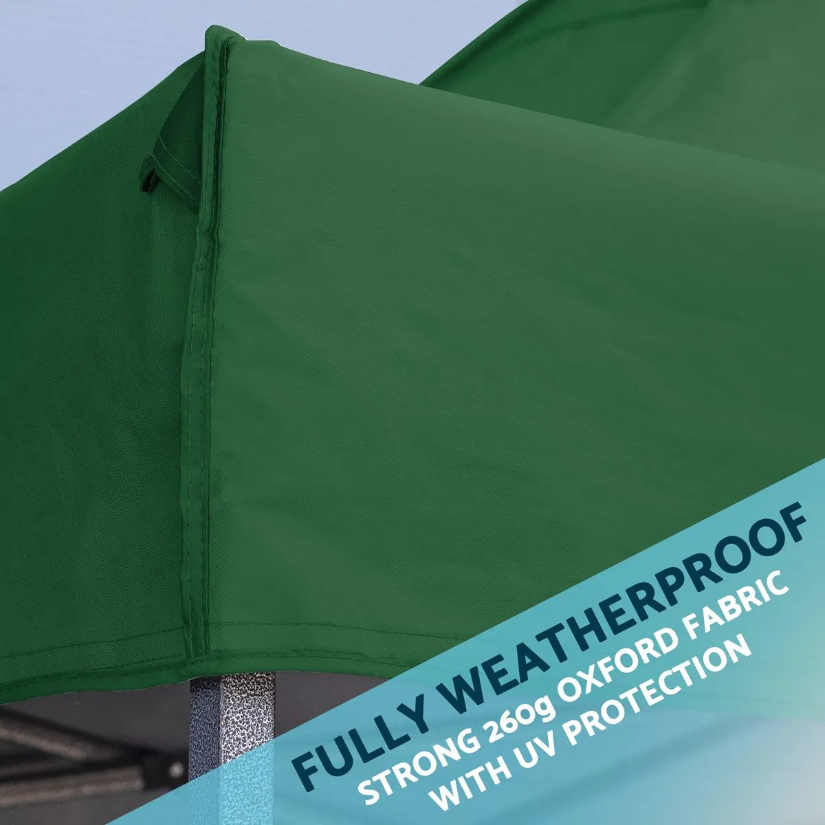 Dellonda Premium 3x3m Pop-Up Gazebo & Side Walls, PVC Coated, Water Resistant Fabric with Carry Bag, Rope, Stakes & Weight Bags - Green