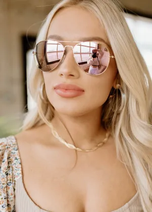 Diff Cruz Gold Rustique   Coral Mirror Lens Sunglasses