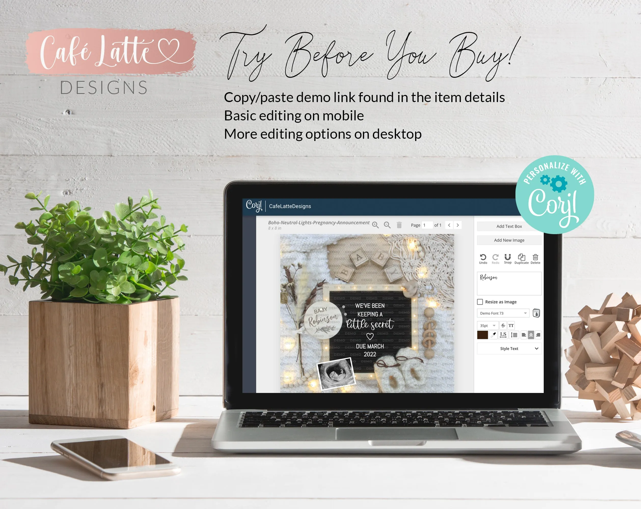 Digital Pregnancy Announcement For Social Media, Boho Baby Announcement Editable Letter Board Template, Gender Neutral Baby