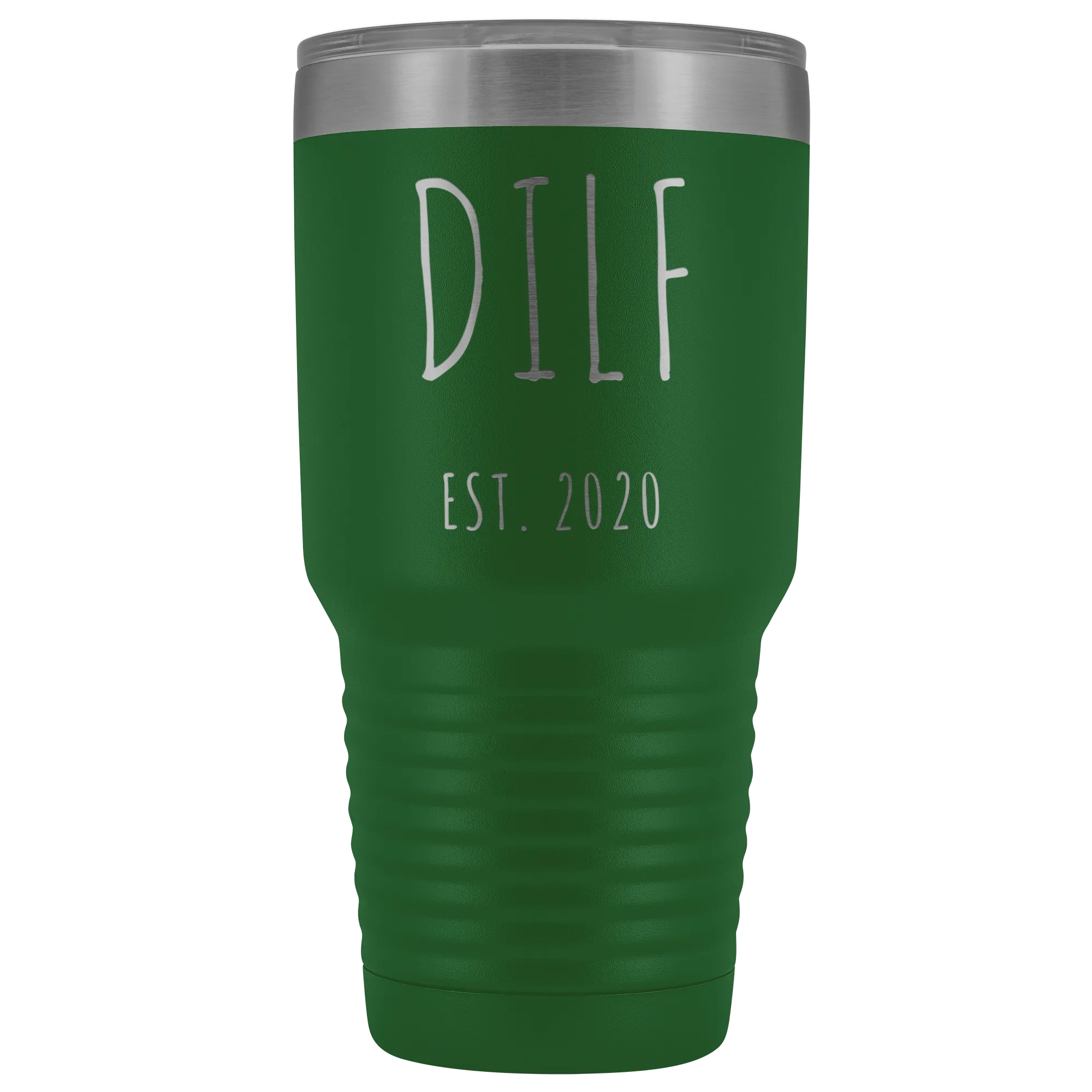 DILF Mug Present For New Dad Gifts Funny New Father Est 2020 Tumbler Metal Insulated Hot Cold Travel Coffee Cup 30oz BPA Free