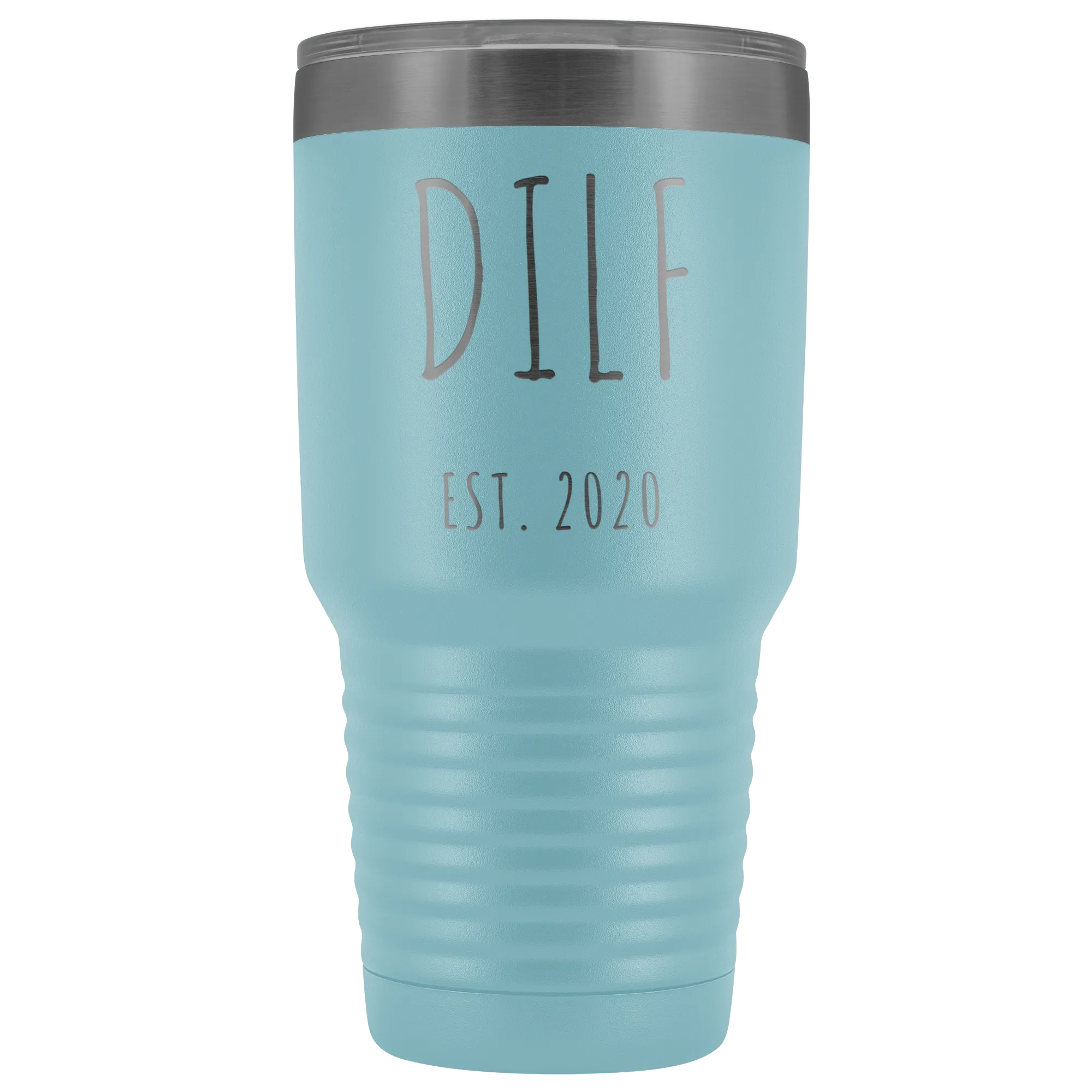 DILF Mug Present For New Dad Gifts Funny New Father Est 2020 Tumbler Metal Insulated Hot Cold Travel Coffee Cup 30oz BPA Free